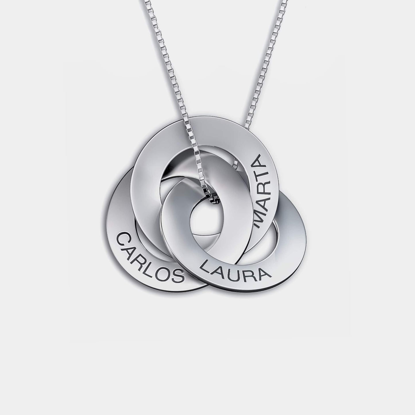 Colgante círculo entrelazados personalizados