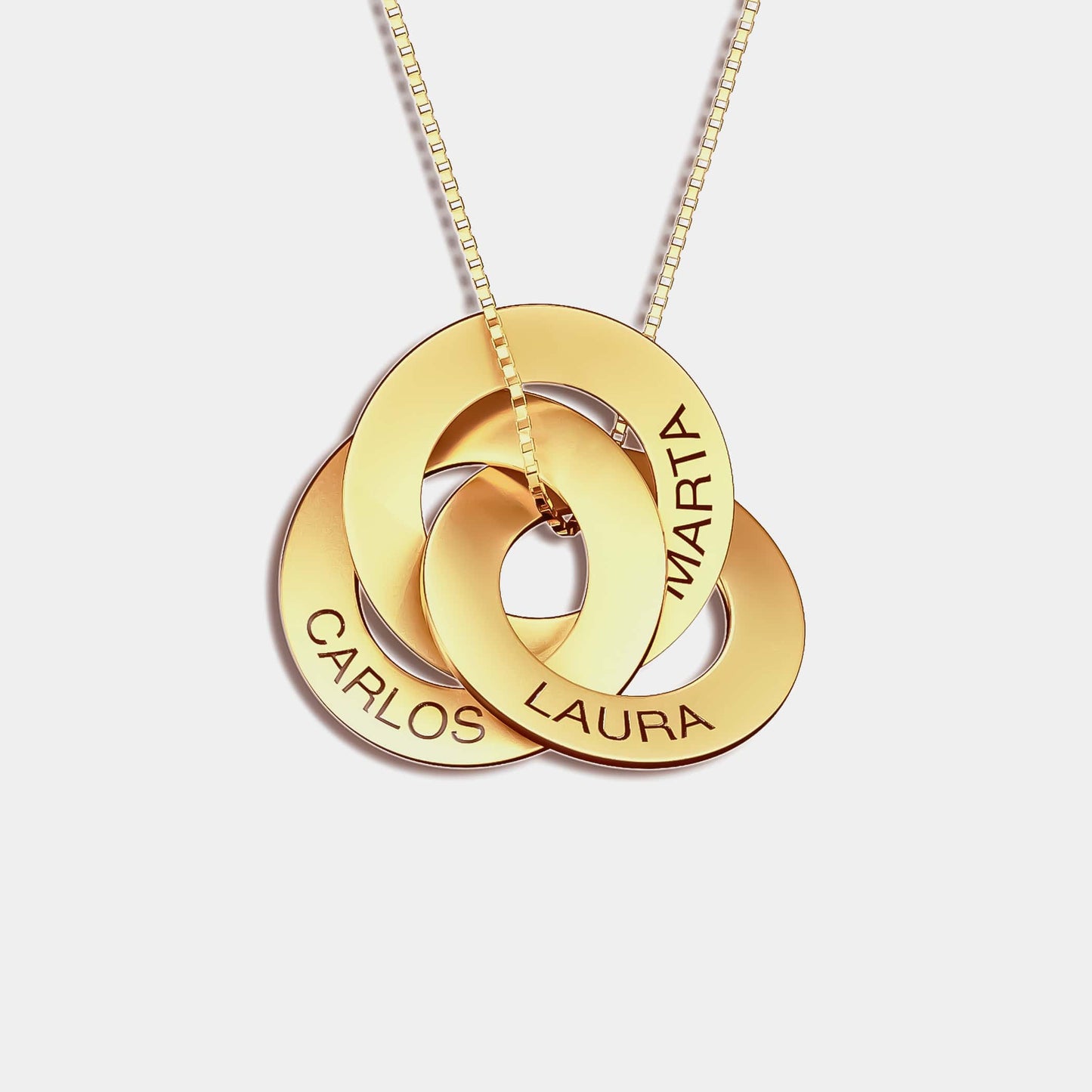 Colgante círculo entrelazados personalizados