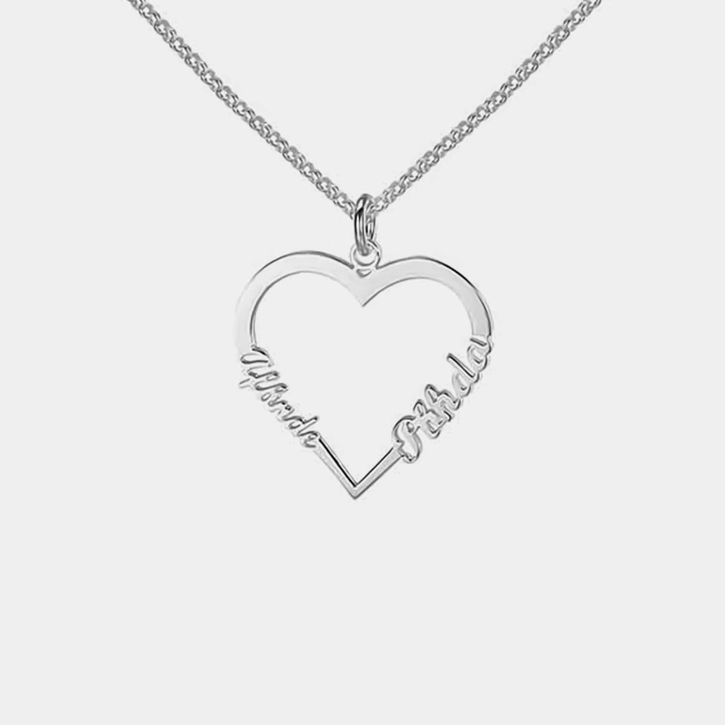 Collar corazón con nombres
