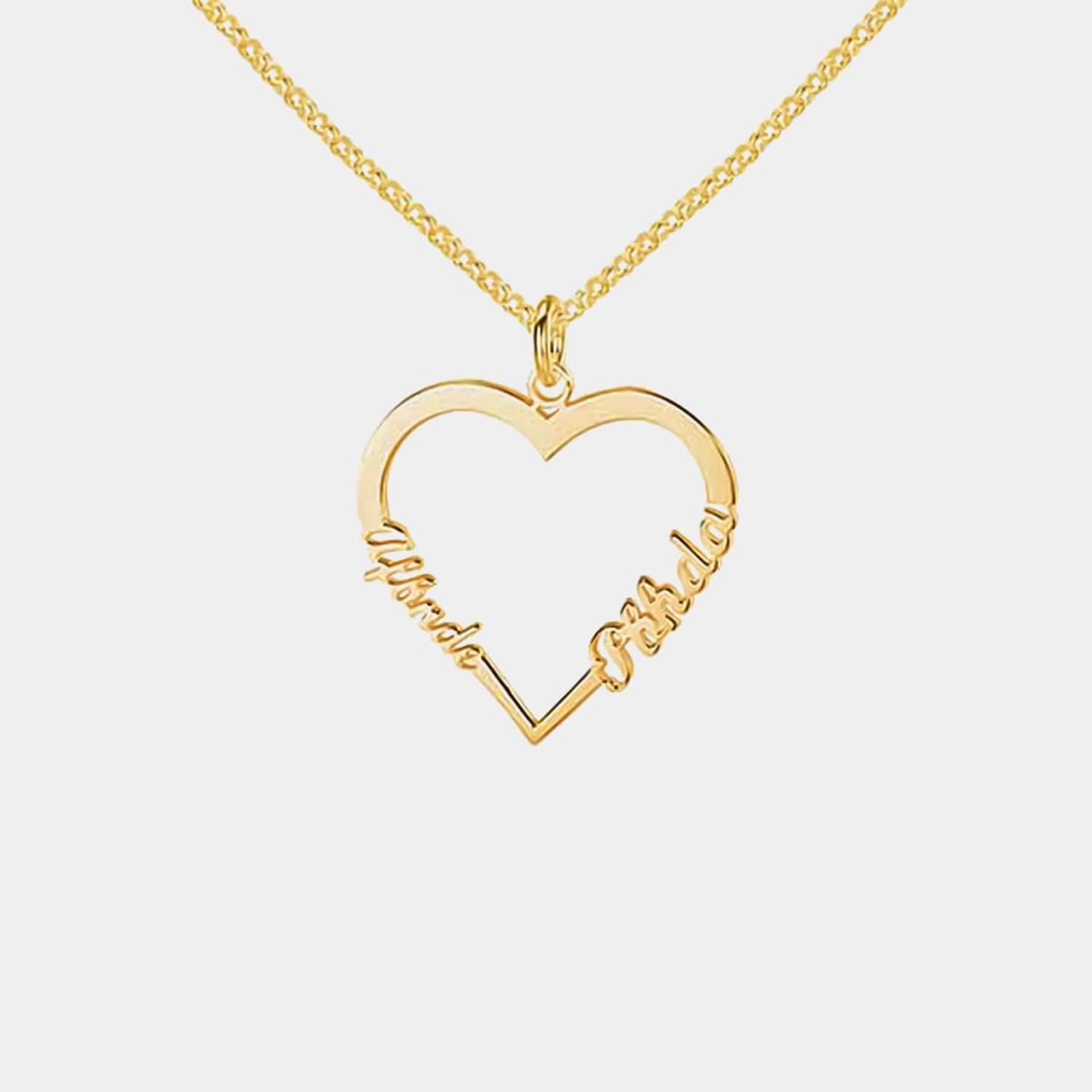 Collar corazón con nombres