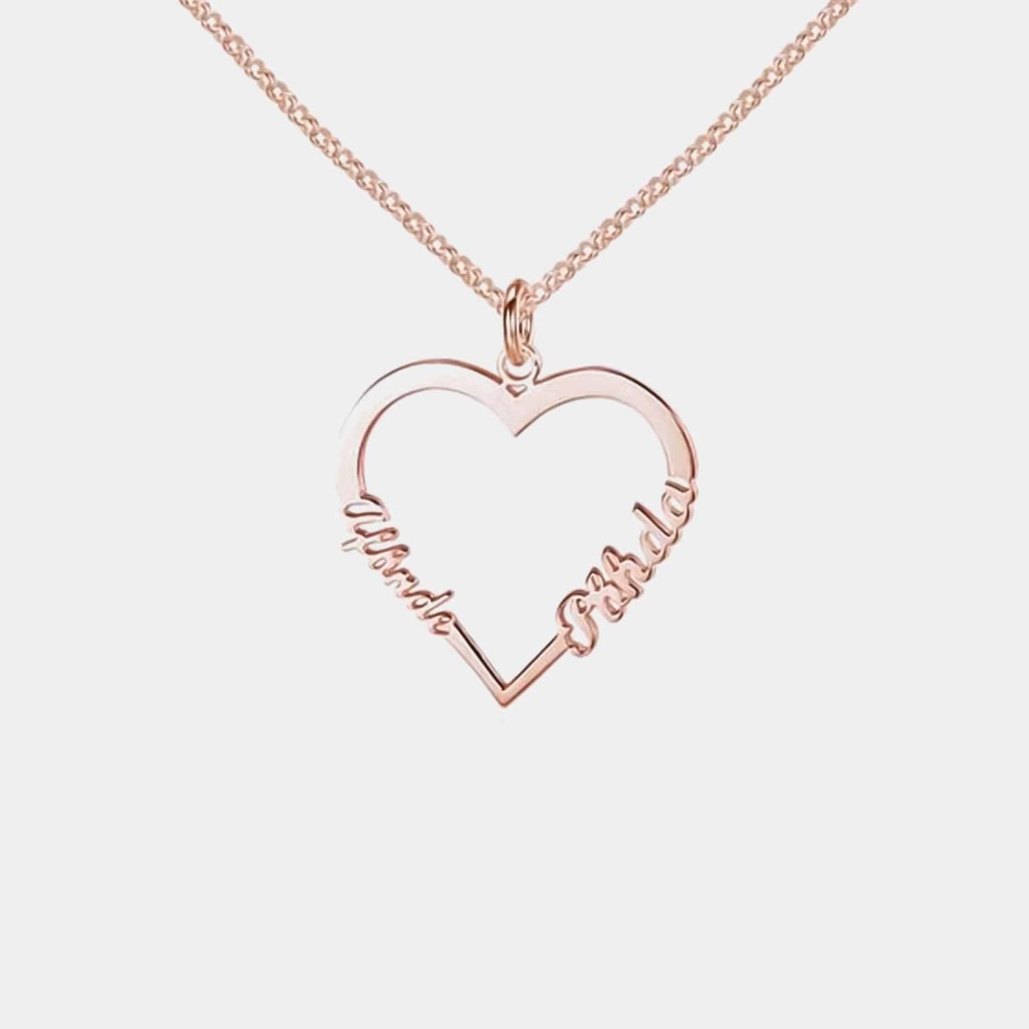 Collar corazón con nombres