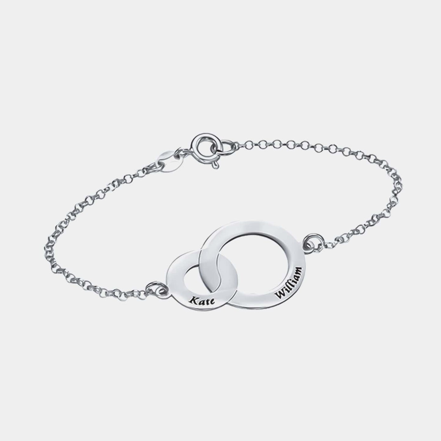 Pulsera con círculos entrelazados de plata
