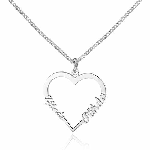 Collar corazón con nombres