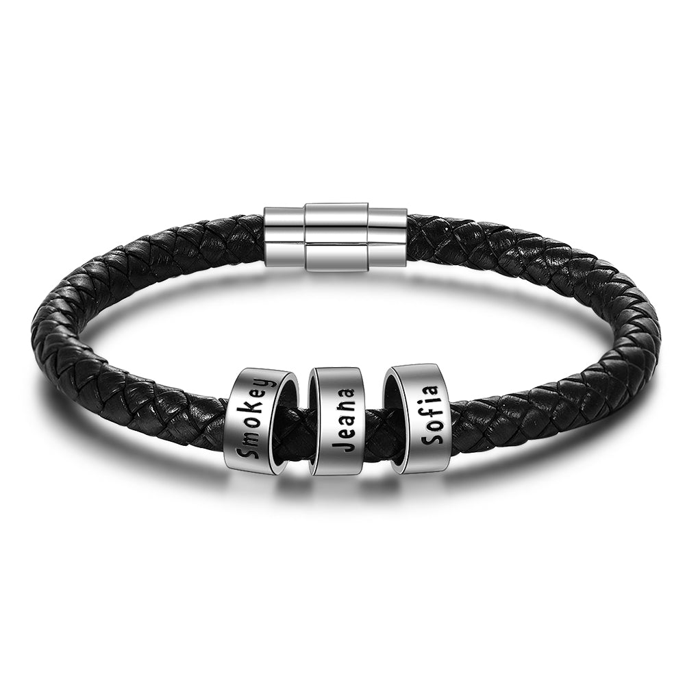 Pulsera personalizada hombre - Cuero trenzado