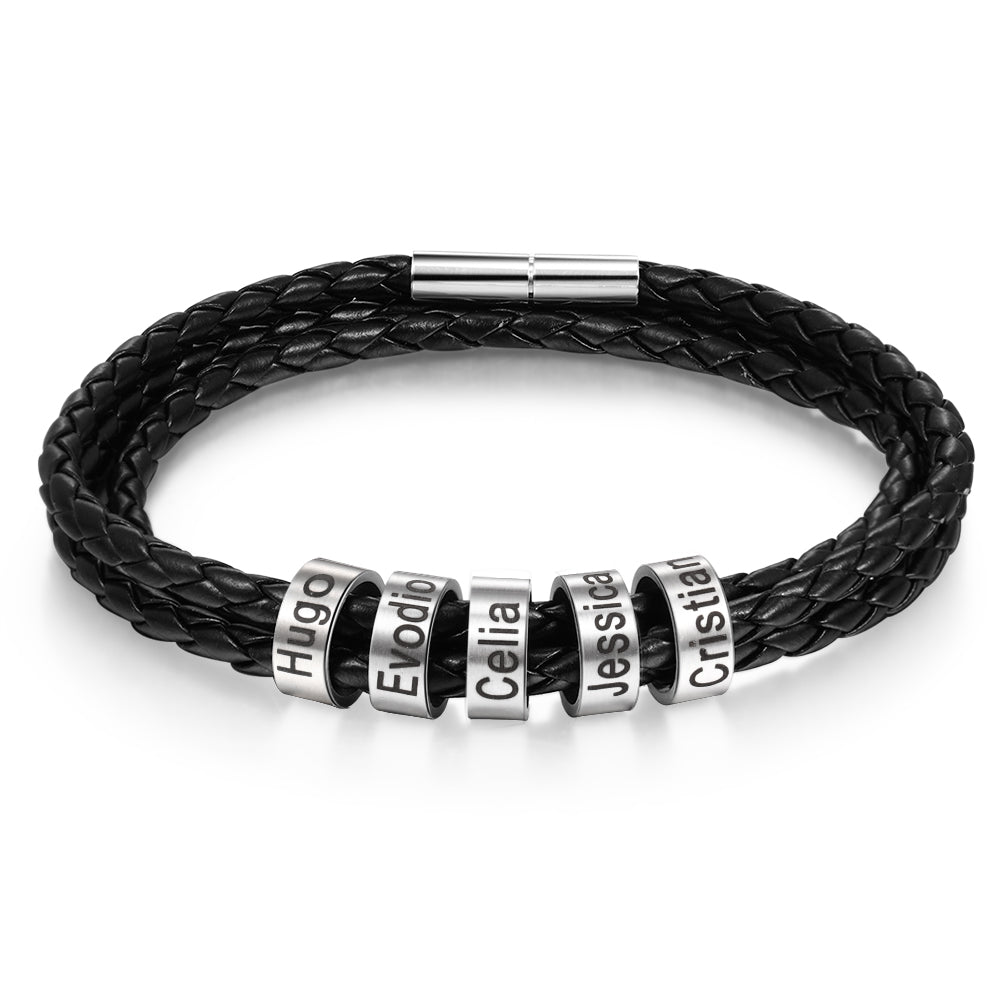 Pulsera personalizada hombre - Cuero con tres vueltas