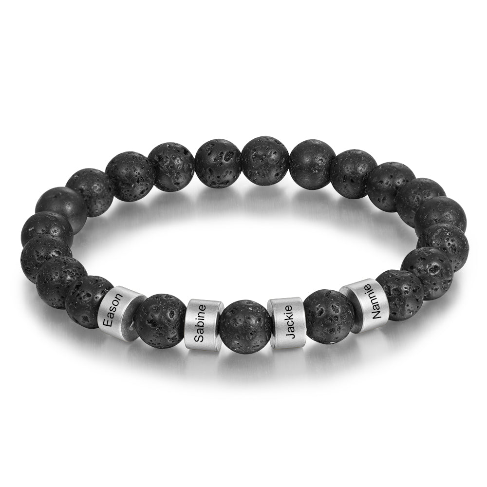 Pulsera personalizada hombre - Piedras Volcánicas
