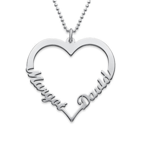 Collar corazón con nombres