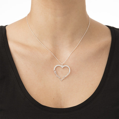 Collar corazón con nombres