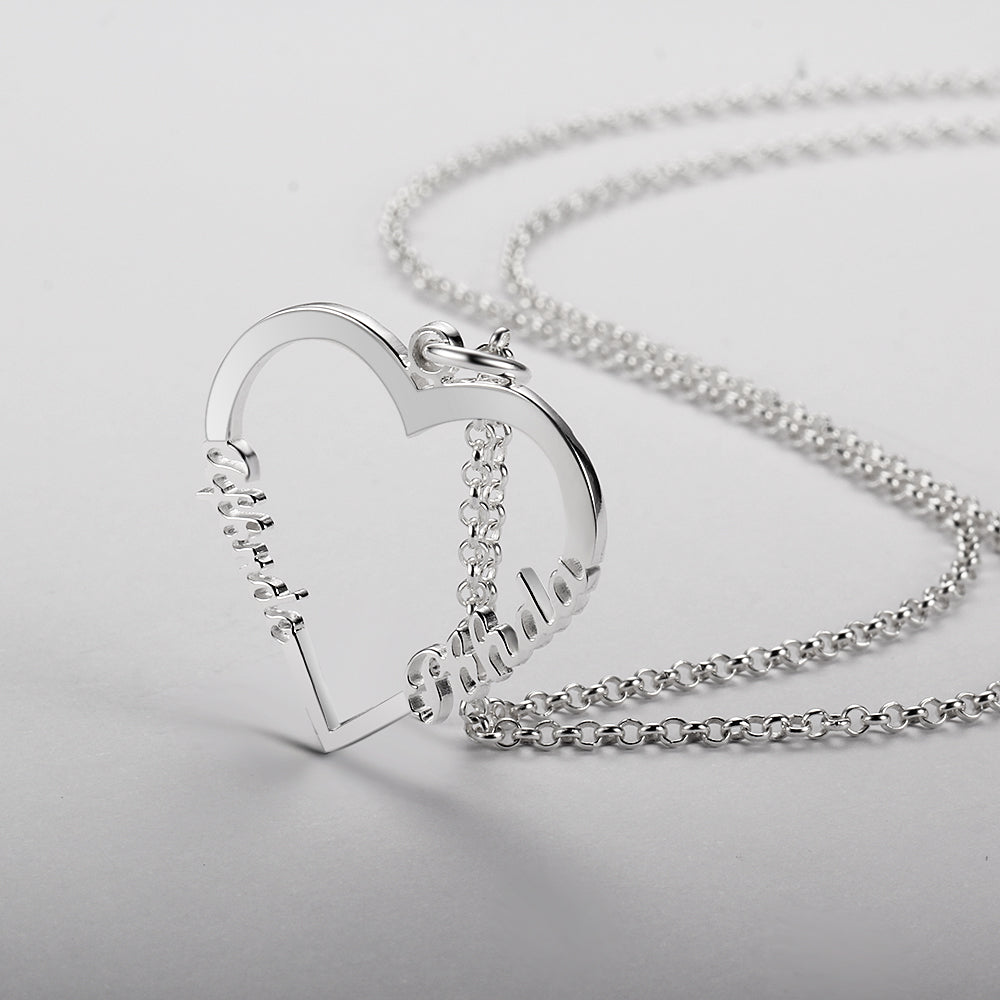 Collar corazón con nombres