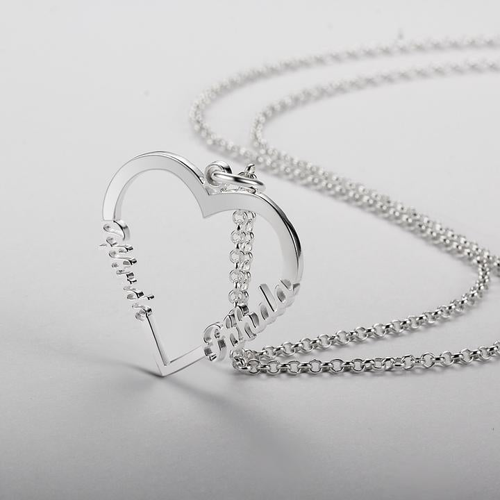 Collar corazón con nombres personalizado