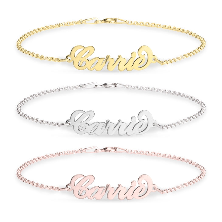Pulsera de plata con nombre