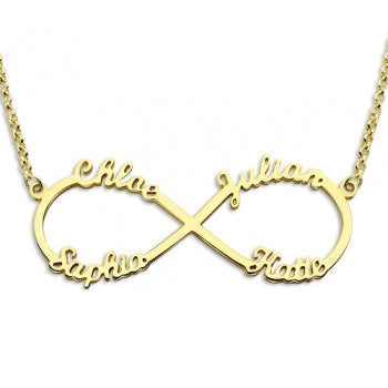 Collar infinito con cuatro nombres