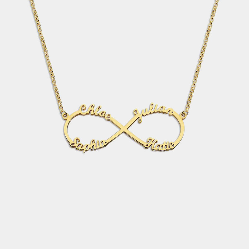 Collar infinito con cuatro nombres