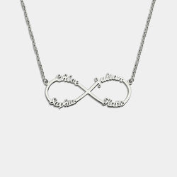 Collar infinito con cuatro nombres