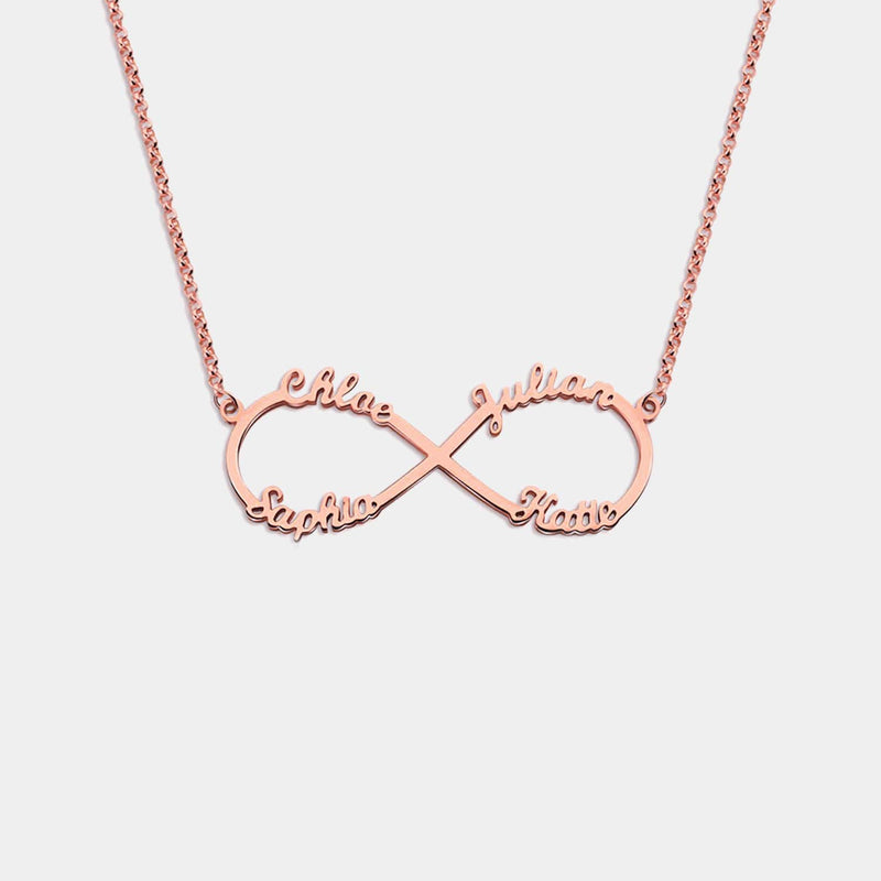 Collar infinito con cuatro nombres