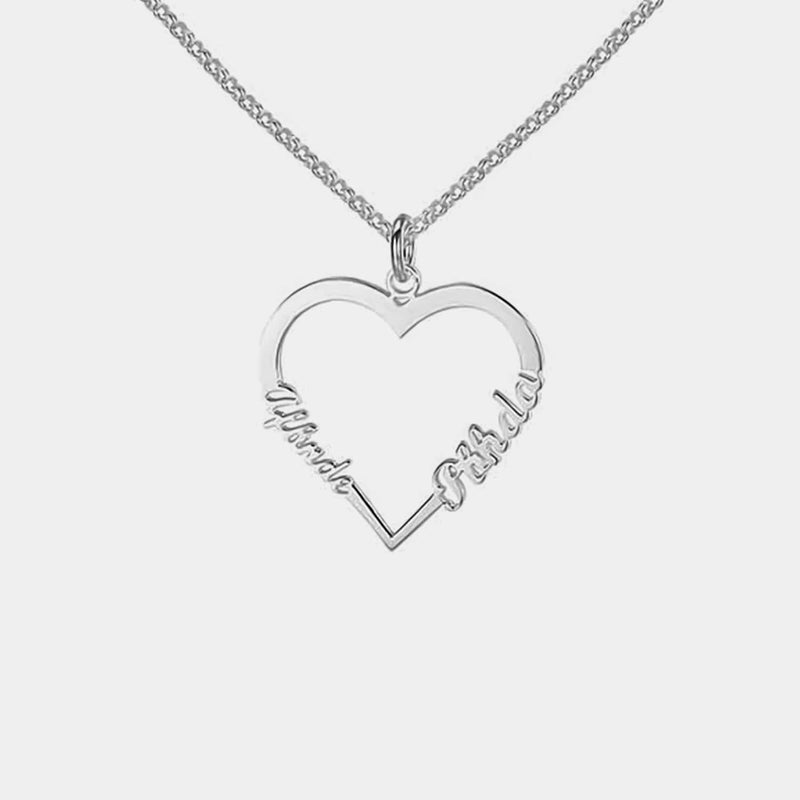 Collar corazón con nombres personalizado