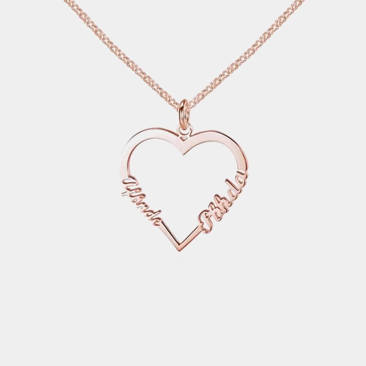 Collar corazón con dos nombres personalizados