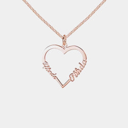 Collar corazón con nombres personalizado