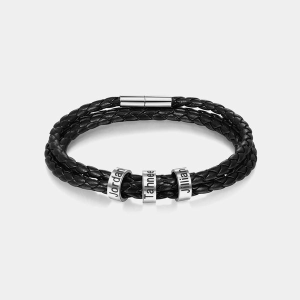 Pulsera personalizada hombre - Cuero con dos vueltas