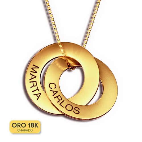 Collar de c rculos entrelazados con nombres personalizados Alma