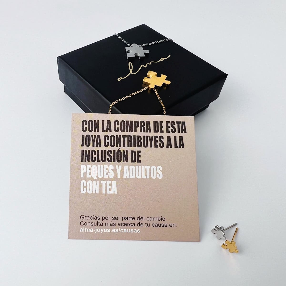 Mini pendientes Puzzle solidario