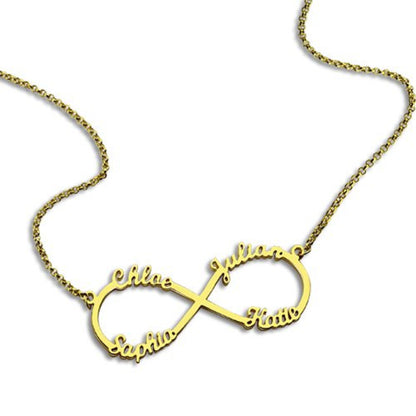 Collar infinito con cuatro nombres