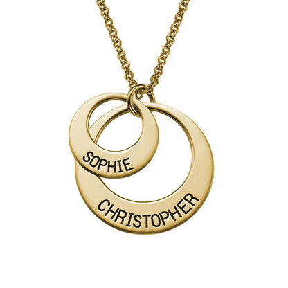 Collar de cuatro anillos con nombres | Regalo perfecto para madres