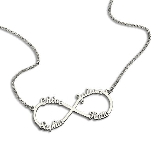 Collar infinito con cuatro nombres