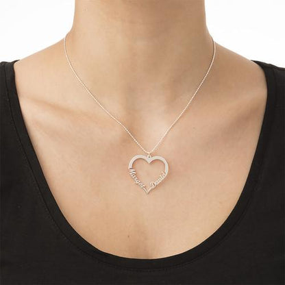 Collar corazón con nombres personalizado