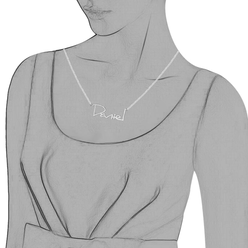 Collar con nombre plata