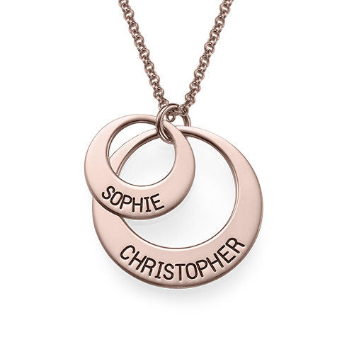 Collar de cuatro anillos con nombres | Regalo perfecto para madres