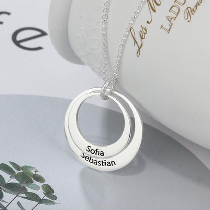 Collar de cuatro anillos con nombres | Regalo perfecto para madres