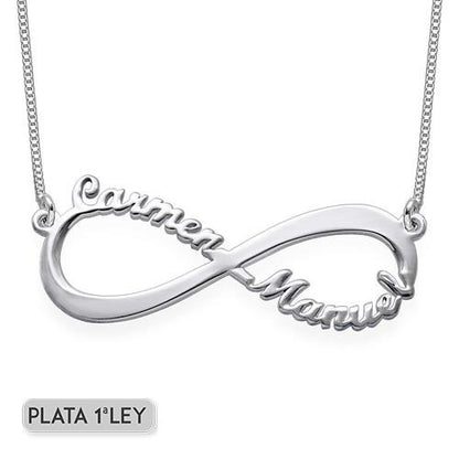 Collar infinito con cuatro nombres