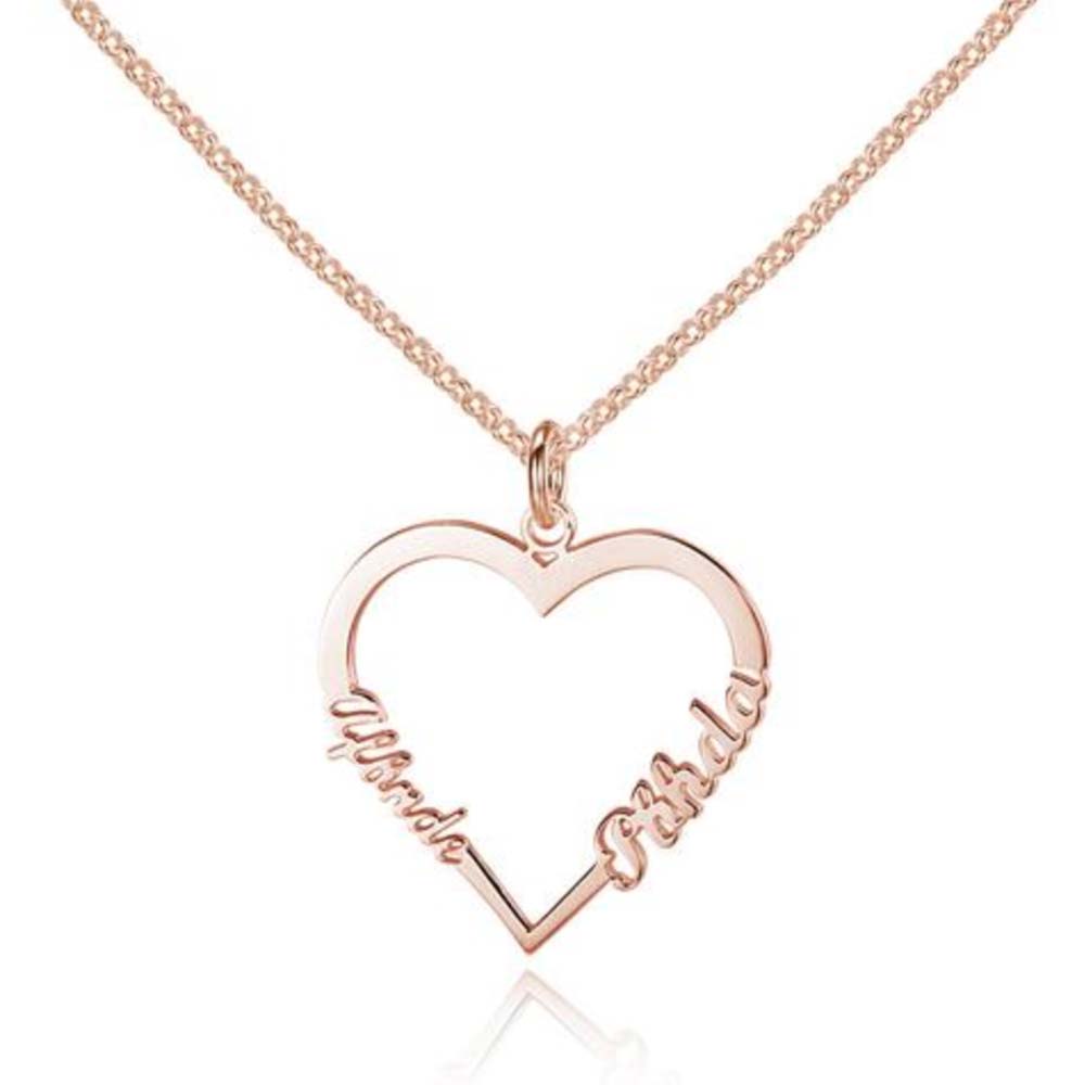 Collar corazón con nombres personalizado